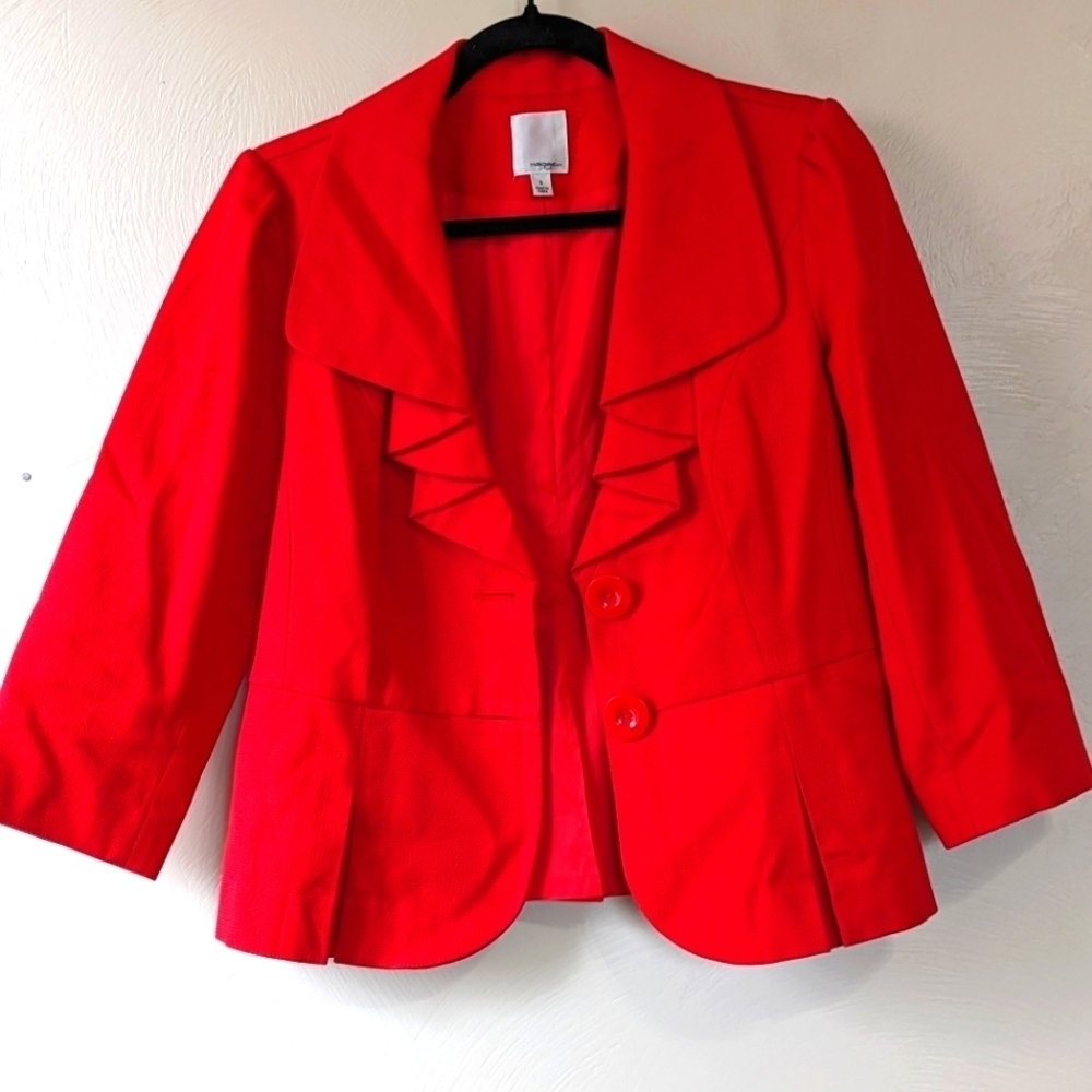 HALOGEN Cherry Red Y2K Blazer, Size S